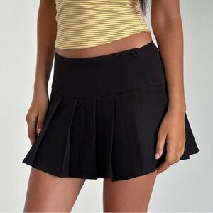 Motel Rocks Casini Black Pleated Micro Mini Skirt XS